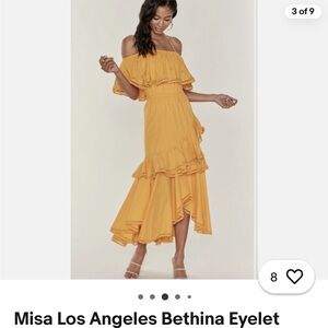 Misa Los Angeles Yellow Asymmetrical Sundress
